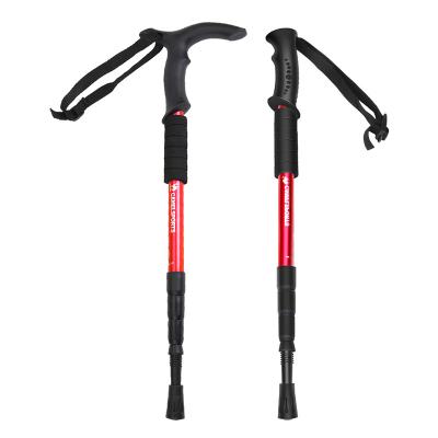 China Camel 4 Outboard Sections Folding Stick Lightweight Solid Telescopic Aluminum Trekking Hiking Poles for sale