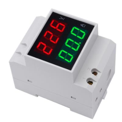 China D52-2042 D52-2042 Multifunction LED Display Dual Voltage Current Meter Din-rail Voltmeter Ammeter Range AC 80-300V 99.9A for sale