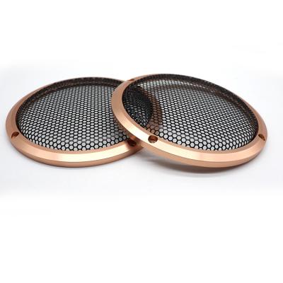 China Speaker Perforated Speaker Cover 6.5inch Aluminum Alloy Black Silver Red Speaker Grill Metal Gold Decorative Circle for sale