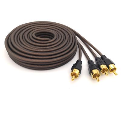 China High Quality RCA Amplifier Factory Sell PVC Audio Speaker Wire Cable Car RCA Pure Copper Connector Shielded Line for sale