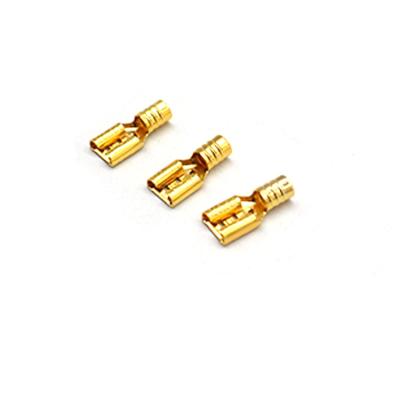 China Terminal 2.8/4.8/6.3mm female and male terminal automobile crimp gold car speaker electrical wire brass connectors for sale