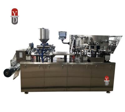 China Full Automatic Food Blister Machine Blister Filling Sealing Packaging Machine For Butter Honey Block Perfume Liquid Liquid for sale