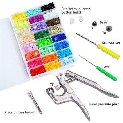 China Viable Snap Pliers + Plastic Resin 360 T5 Set Resin Buttons DIY Snap Button 24 Colors for sale