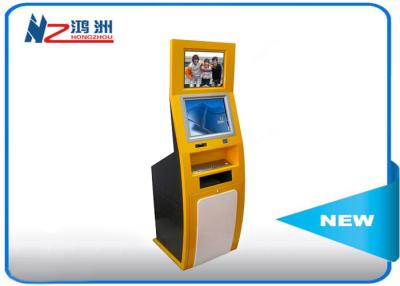 China PC Built In Touch Screen Information Kiosk For Business Center , Yellow Blue for sale