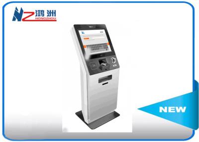 China LED touch screen Hospital check in kiosk terminal with keyboard , white for sale