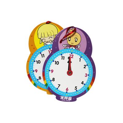 China Eco-Friendly Cartoon Cardboard Wall Clock for Kids Time Education for sale