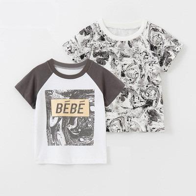 China QUICK DRY Short Sleeve 100%Cotton Baby Boy Kids T-shirts Boy In-stock Soft Cartoon Printing Kids Clothing for sale