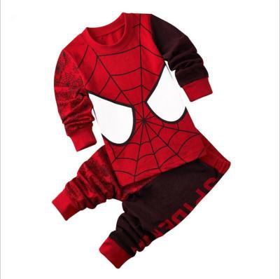 China Spider-man 100% thermal factory direct hot selling boys sleepwear cartoon casual cotton kids pajamas for sale