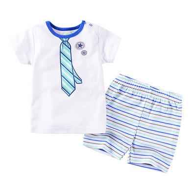 China China factory wholesale price 100% cotton anti-shrink baby wear children's clothing set summer shorts sleeve set 2 pcs for sale