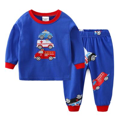 China 100% Thermal Spring and Autumn Children's Pajamas Set Children's Clothing Baby Boy's Cotton Pajamas Pajamas Set Fast Delivery Car for sale