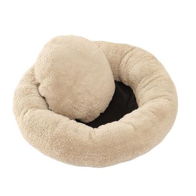 China Mechanic Washing Winter Plush Round Dog Mat Dog House Cat House Warm Pet Nest for sale