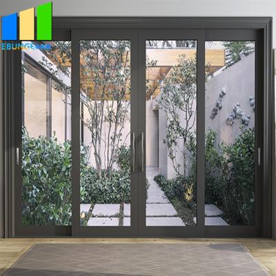 China Modern Customized Exterior Black Track Wheels Floor Sliding Door Track Sliding Glass Door Glass Door for sale