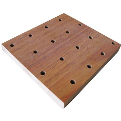 China Modern Acoustic Sound Diffuse Sound Proof Wall Panel Material Perforated Wood Hotel Wall Panel for sale