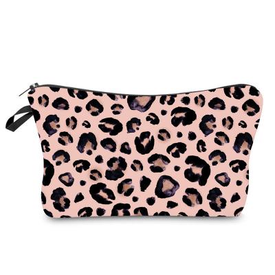 China Cosmetic Bag for Girls Leopard Print Travel Makeup Pouch Bag Cosmetic Toiletry Bag Makeup Clutch Organizer with Zipper for sale