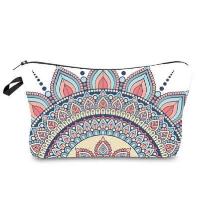 China Cosmetic Bag for Girls Makeup Bag Portable Organizer Travel 3D Printing Cosmetic Bags Zipper Pen Cases Brush Storage Pouch for Women Girls (Mandala) for sale