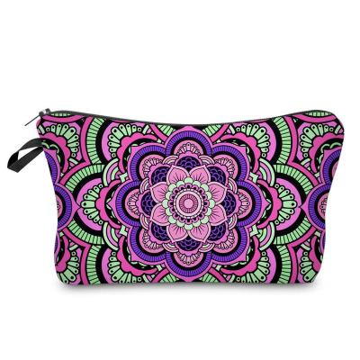 China Cosmetic Bag For Girls Cosmetic Bag Waterproof Fabric Mandala Toiletry Kit Makeup Pouch For Women With Zipper For Travel for sale