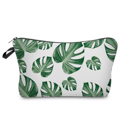 China Cosmetic Bag for Girls Cute Palm Leaves Pencil Case, Student Pencil Pouch Bag, Roomy Adorable Make Up Cosmetic Bag for sale