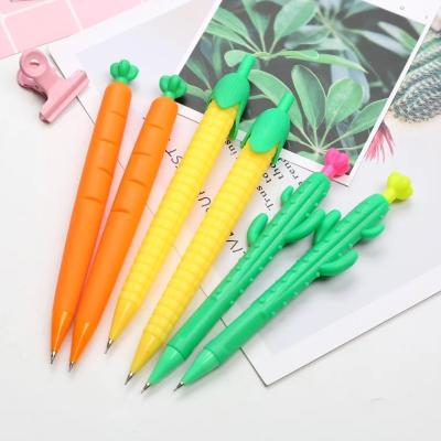 China Soft Handle 0.5mm Mechanical Pencil Pencils Kids Automatic Carrot Cactus Stationary School Supplies for sale