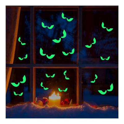 China Wall Decals for Bedroom Halloween Wall Stickers Removable Peep Eyes Sticker Fluorescent Stickers Glow in the Dark Window Wall Decals for sale