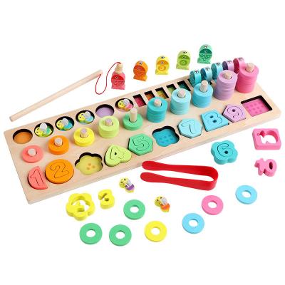 China Matching and Stacking Toys Baby Number Wooden Puzzle Matching Montessori Toys for Toddlers - Preschool Education Math Stacking Block Learning Wood Chunky Jigsaw for sale