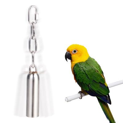 China Small Viable Stand Bell Parrot Bell Stainless Steel Toy Parrot Pet Supplies for sale