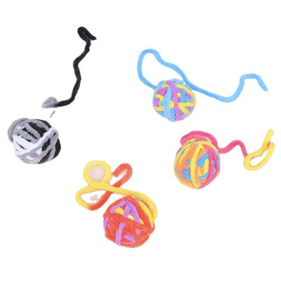 China Viable Interactive Cat Felt Scratch Ball Toy Rope Wool Ball Cat Toy Cotton Grind Teeth for sale