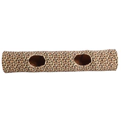 China Viable Pet Supplies Cat Toy Leopard Cat Tunnel Soft Cat Channel Collapsible Push Ball for sale