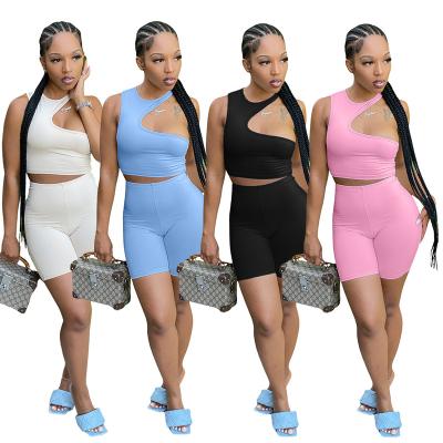 China QUICK DRY Club Outfits For Women Sexy Tank Top And Outfits Short Two Piece Set for sale