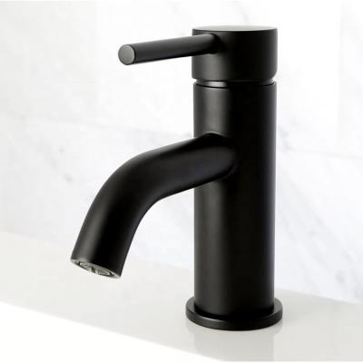 China cUPC BSL-BF001 Modern NSF Round Single Handle 304 Stainless Steel Bathroom Wash Sink Faucet Matt Black Basin Faucet for sale