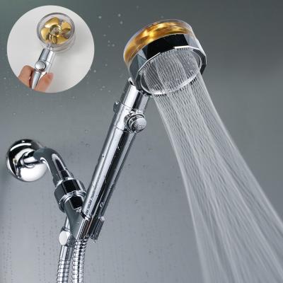 China Sizeless new creative ABS sliding bar BSL-S1009 small 360 degree bathroom modern turbo spa gold fan handheld shower for sale