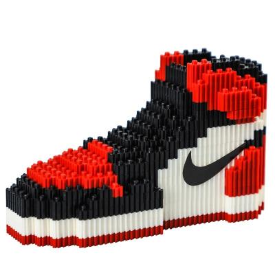 China The Hot Selling Cute Shoe Eco-friendly Material 3d Sports Building Block Mini Diamond Bricks Basketball Shoes Collection for sale