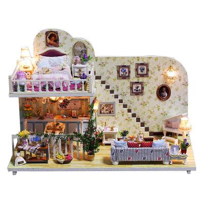 China DIY 3D Amsterdam TOY in Village Villa DIY Miniature Wooden Dollhouse House with Led Light for sale