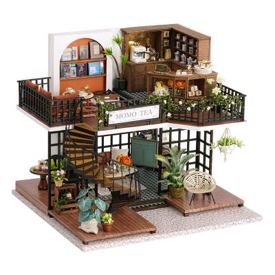 China DIY TOY New 3D DIY Doll House Miniature Hand Assembled Accessories Wooden Doll House With Led Light for sale