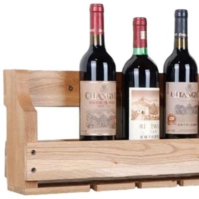 China Multifunctional Wooden Wine Rack Wall Hanging Storage Shelves Bottle Holder Hang Pour Cup Holder Wall Decor for sale