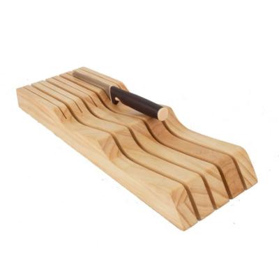 China Custom Wooden Stocked Logo Knife Block Slot Holder Kitchen Accessories Utility Universal for sale