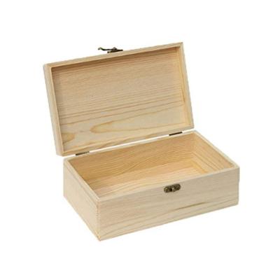 China Handmade Wooden Storage Box With Hinged Lid And Front Buckle Suitable For Art Lovers And Family Collections for sale