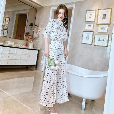 China 4790 QUICK DRY Fashion Women's New 2022 Summer Western Style Printed Upper Wide Leg Pants Casual Age-Reducing Two-Piece Set for sale