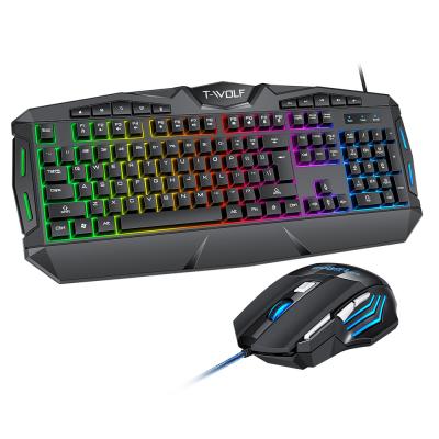 China Support backlight mode game and bundle gaming mouse led mouse colored wired keyboard combo for sale