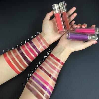 China Hot Sale Waterproof Lip Gloss Liquid Lipstick 21 Colors Lip Gloss Long Lasting Private Label for sale