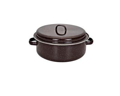 China Sustainable 28cm Baked Sweet Potato Pot Enamel Coated Steel, Roast Pan, Enamel Circle Roaster for sale