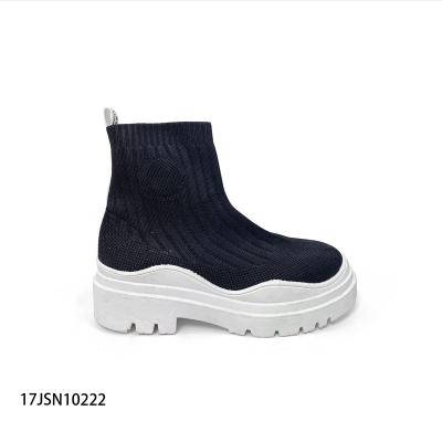 China Fashion Trend Customization PVC Platform Outsole Wholesale Multi-colors Breathable Casual Fli Knit Boots For Women for sale