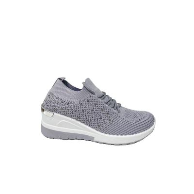 China Cushioning Good Quality Comfortable Fly Knit Wholesale Size Increasing Breathable Casual Sneakers For Women for sale