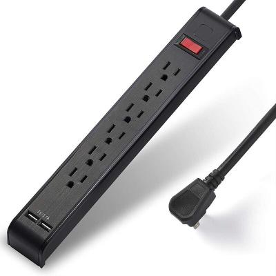 China New Residential/General Purpose Universal Standard Mount Surge US Power Strip Wall Protector With USB Ports 6 Way Outlet Extension Socket Charging Socket for sale