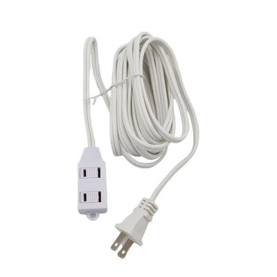 China Homehold/Desk 125V AC Power Plug SPT-2 13AWG White Wire Polarized 2 Prong Extension Lamp Use Extension Wire Power Strip for sale