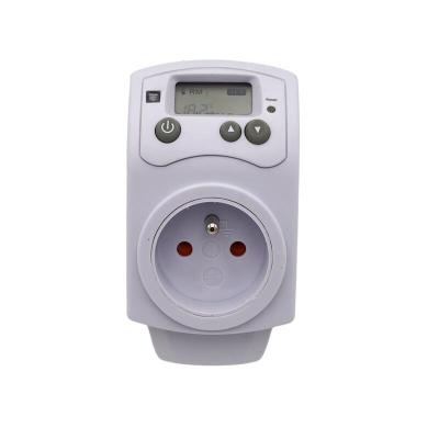 China Homehold LCD Display Digital Temperature Controller EU Standard France Plug-In Thermostat Temperature Controlled Switch for sale