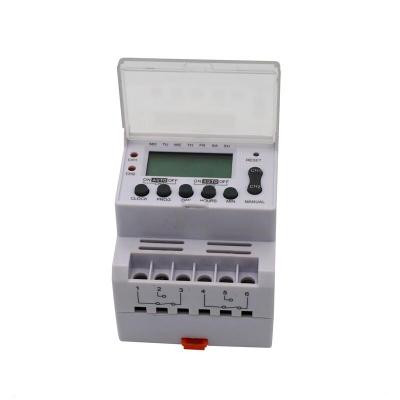 China Eco-friendly 2-Channel 8Amps/3680 Watts 230Vac Multi Function Weekly DIN Rail Digital LCD Timer Programmable Switch for sale