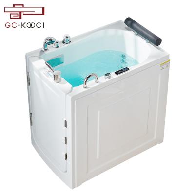 China Small Size Walk-in Soaking Bubble Massage Bathtub Household Massage Sitting Bathtub for sale