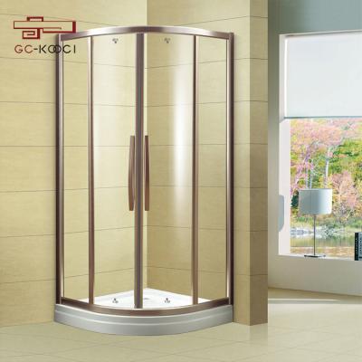 China Modern Modern Luxury Design Mounted Gold Stainless Steel Hardware 8mm Glass Shower Door Shower Room for sale