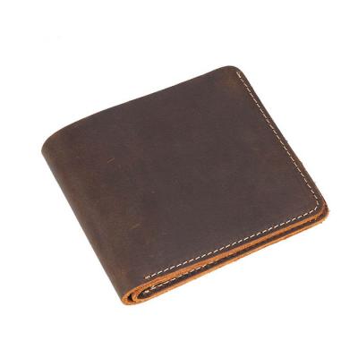 China Simple Logo Top Grain Crazy Horse Custom Wallet Leather For Man for sale