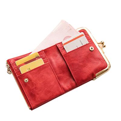 China Fashion Simple Ladies New Arrival Designer Small Coin Wallet Card Holder Ladies Pinch Leather for sale